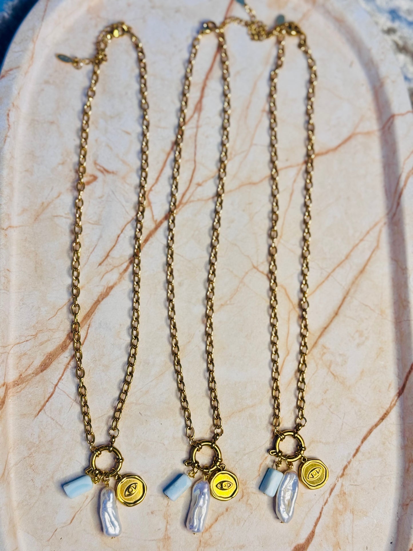 Azure gaze necklace