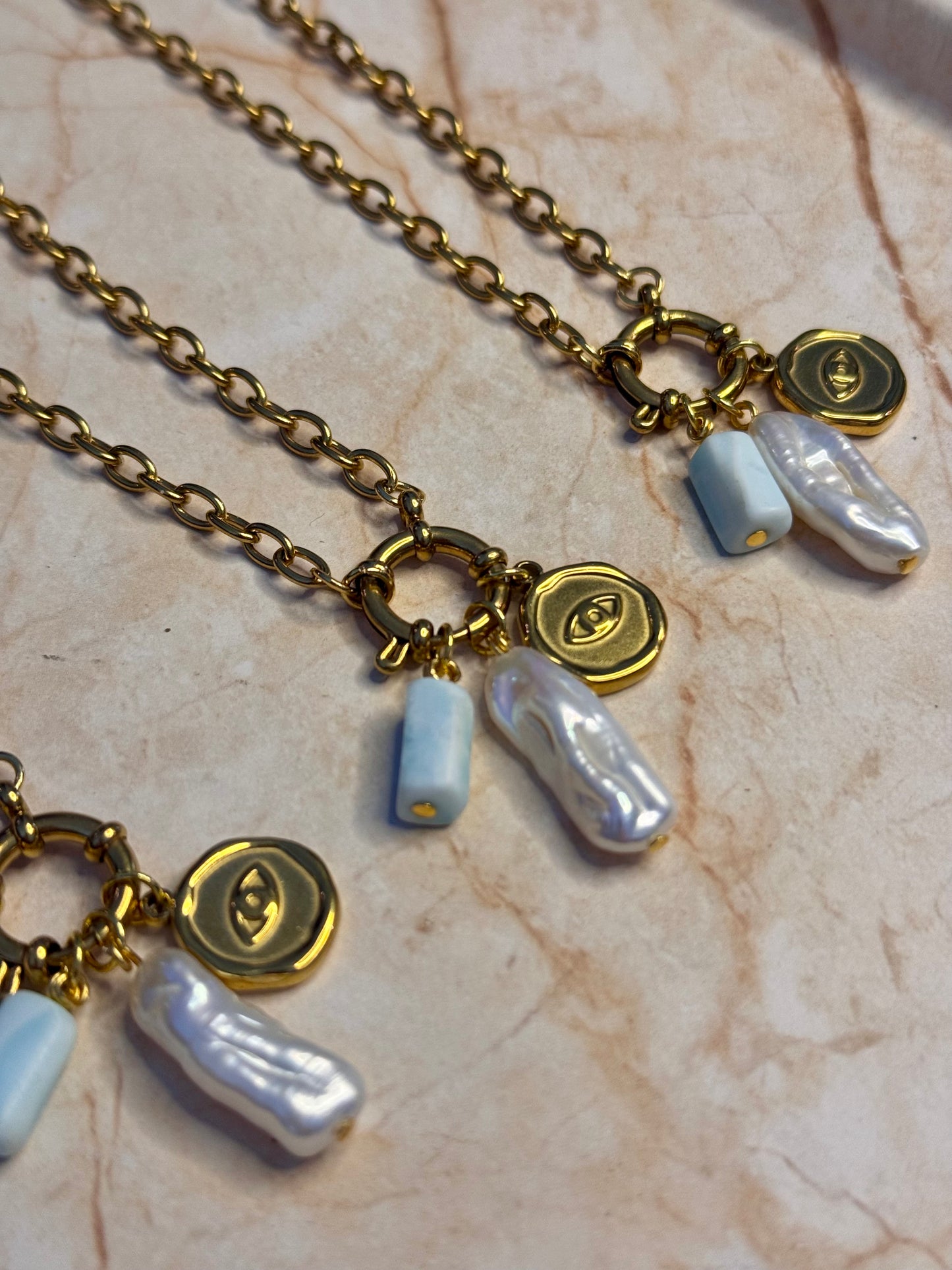 Azure gaze necklace