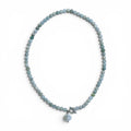 Handcrafted Neptune aquamarine and freshwater coin pearl necklace in sterling silver