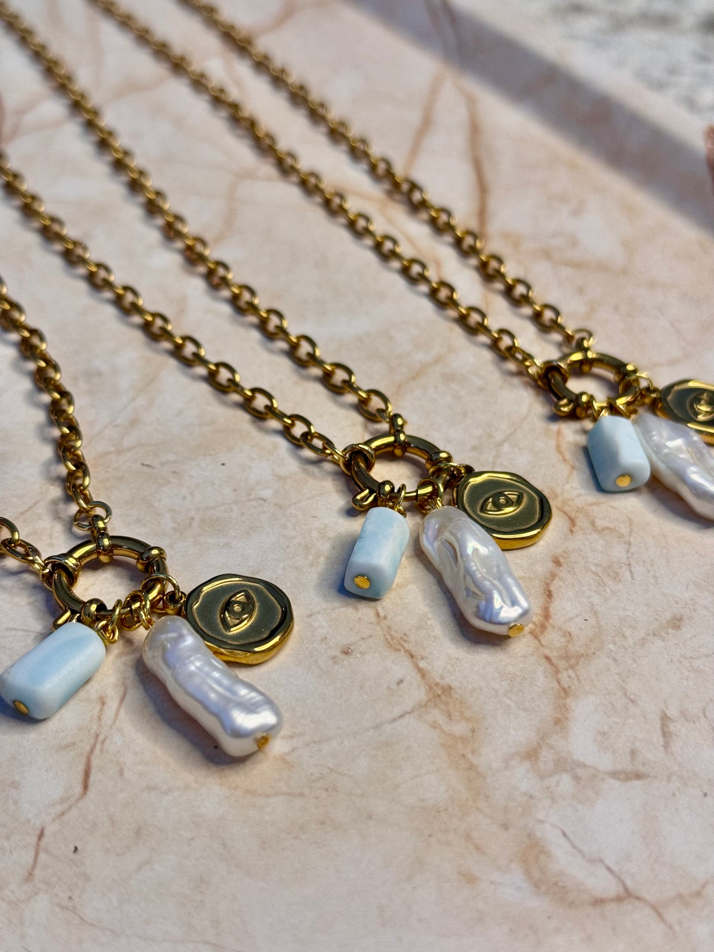Azure gaze necklace