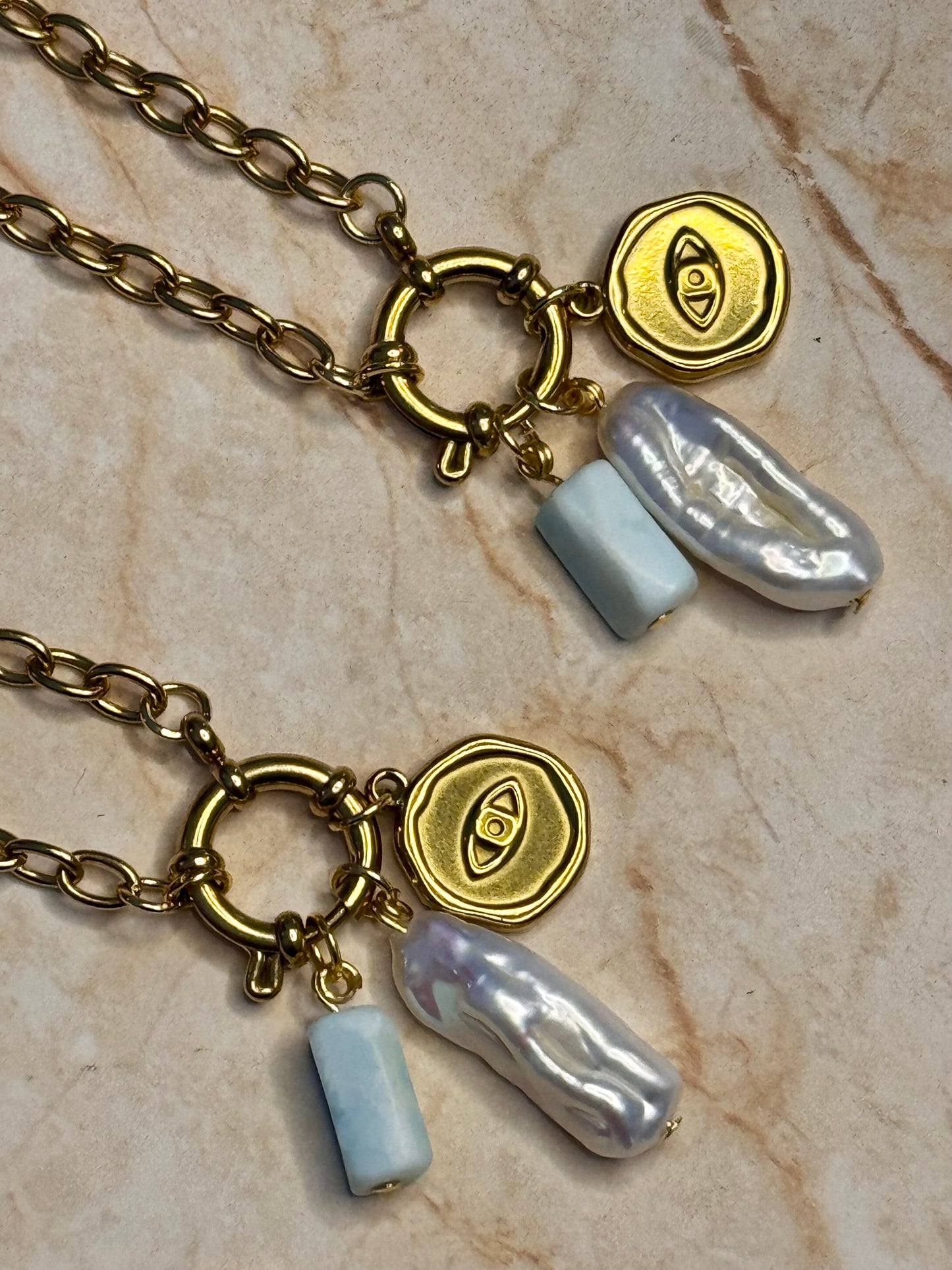 Azure gaze necklace