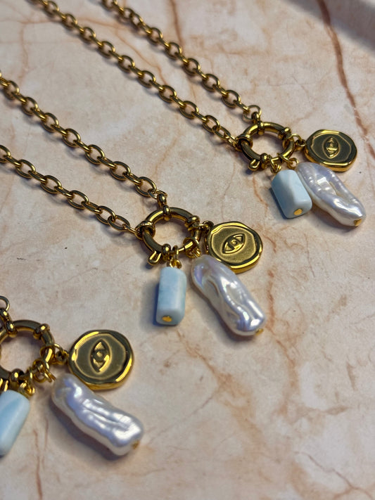 Azure gaze necklace
