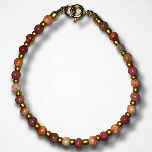 Rhodonite and red vein jasper