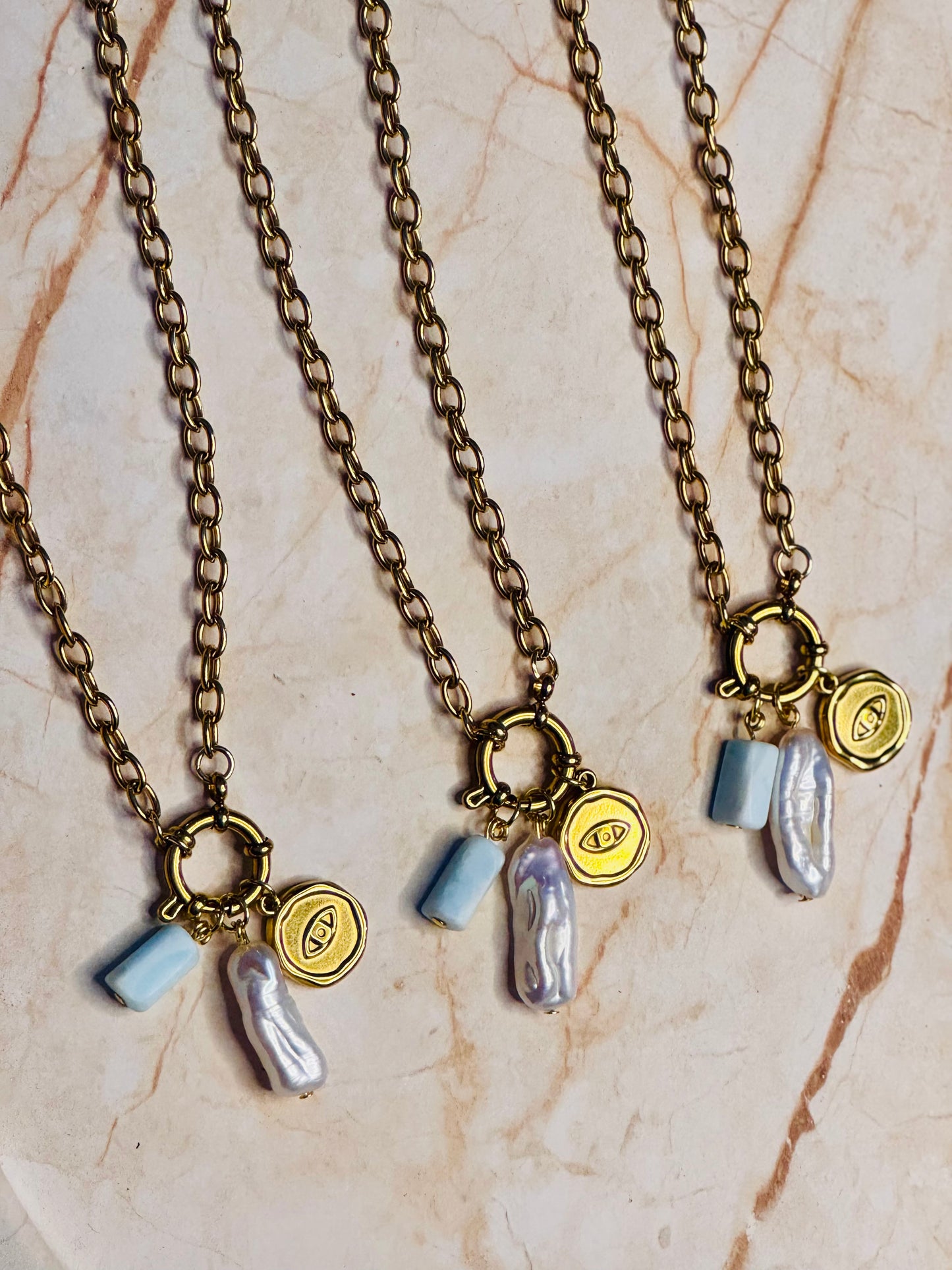 Azure gaze necklace